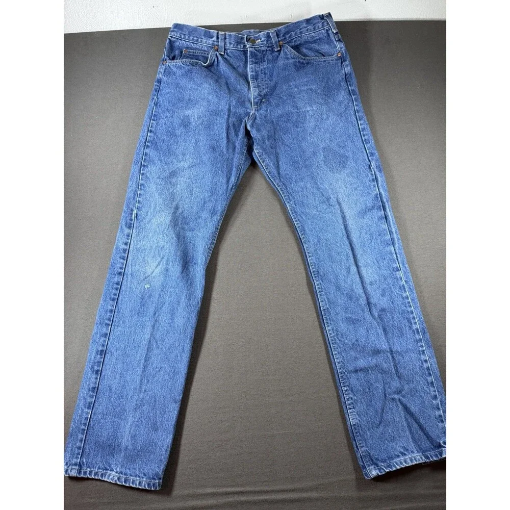 Vintage 80s Lee Riders Jeans Mens 38x34 (Fits 36w) Straight Denim USA MADE UNION